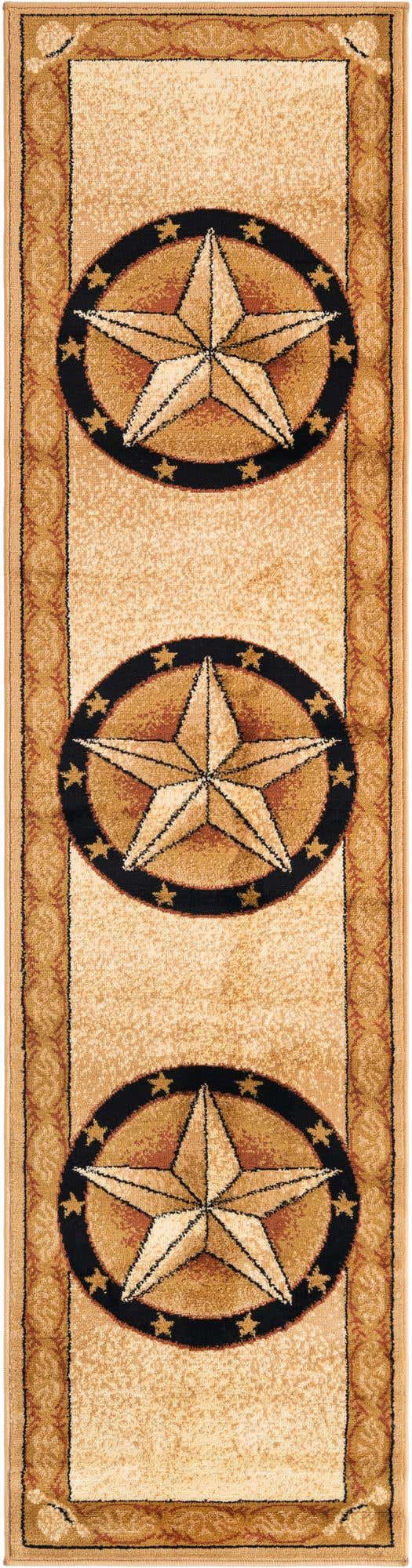 Ivory Brown 2' x 8' Pioneer Runner Area Rug