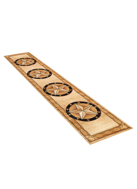 Ivory Brown 2' x 10' Pioneer Runner Area Rug