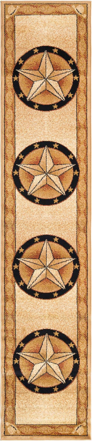 Ivory Brown 2' x 10' Pioneer Runner Area Rug