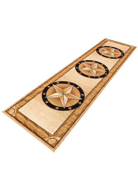 Ivory Brown 2' 11 x 12' Pioneer Runner Area Rug