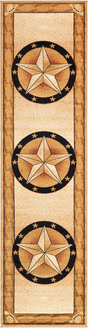 Ivory Brown 2' 11 x 12' Pioneer Runner Area Rug