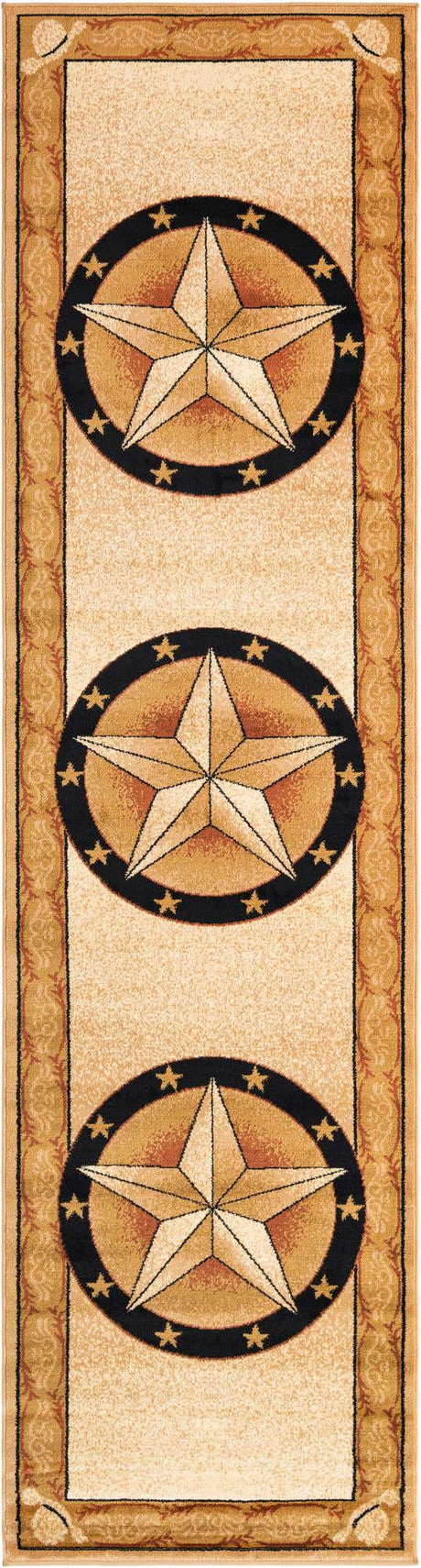 Ivory Brown 2' 11 x 12' Pioneer Runner Area Rug