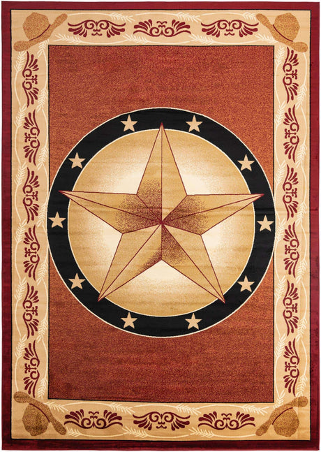 Red 10' x 14' 1 Pioneer Rectangle Area Rug