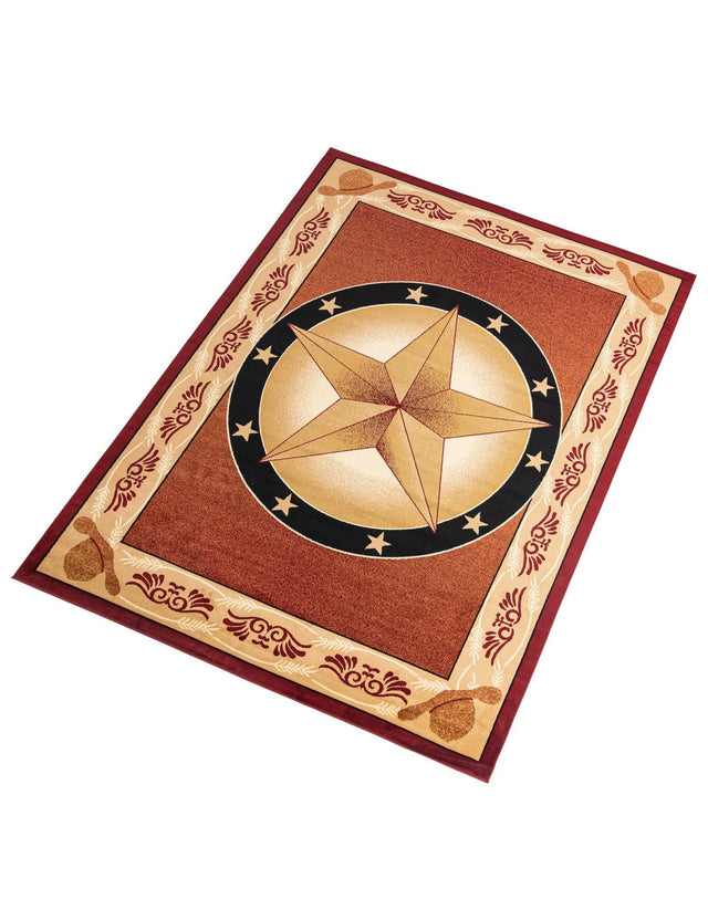 Red 9' x 12' Pioneer Rectangle Area Rug