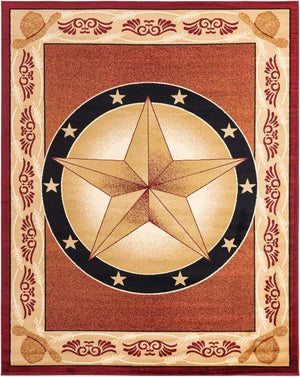 Red 7' 10 x 10' Pioneer Rectangle Area Rug