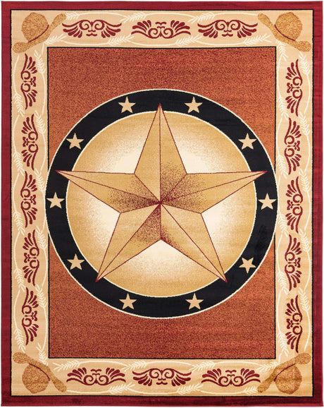 Red 7' 10 x 10' Pioneer Rectangle Area Rug