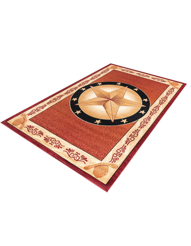 Red 6' 1 x 9' Pioneer Rectangle Area Rug