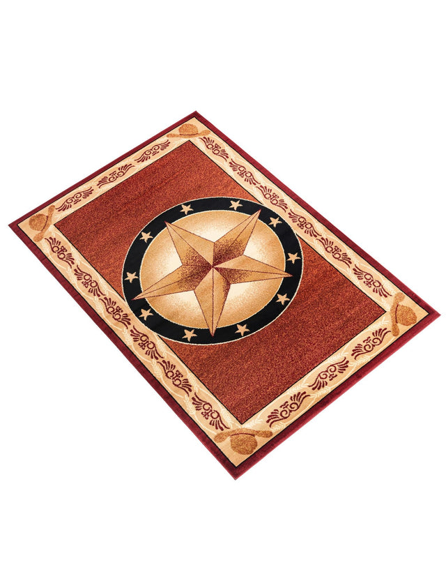 Red 5' 3 x 8' Pioneer Rectangle Area Rug