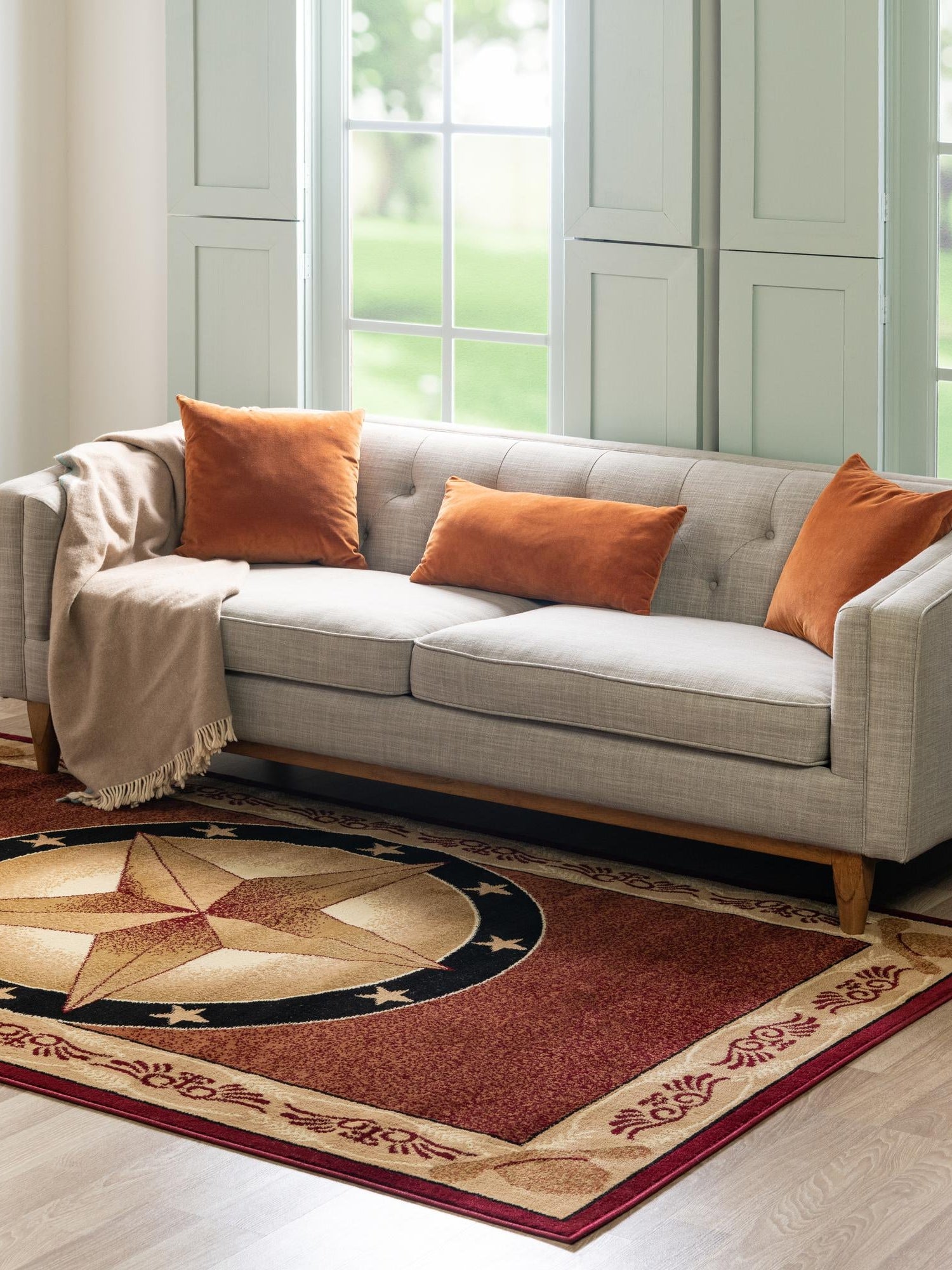 Red 6' 1 x 9' Pioneer Rectangle Area Rug