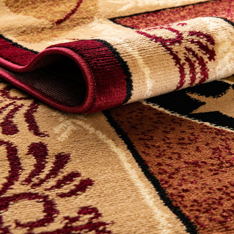 Red 9' x 12' Pioneer Rectangle Area Rug Classic Southwestern Motif Durable Stain Resistant Easy Clean Carpet for Traditional Interior Decor for Sale at Rug Engine