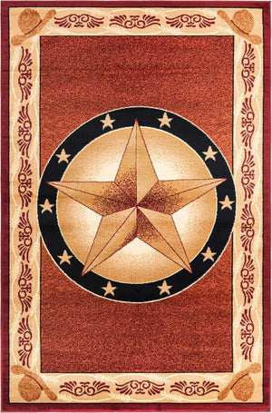 Red 5' 3 x 8' Pioneer Rectangle Area Rug