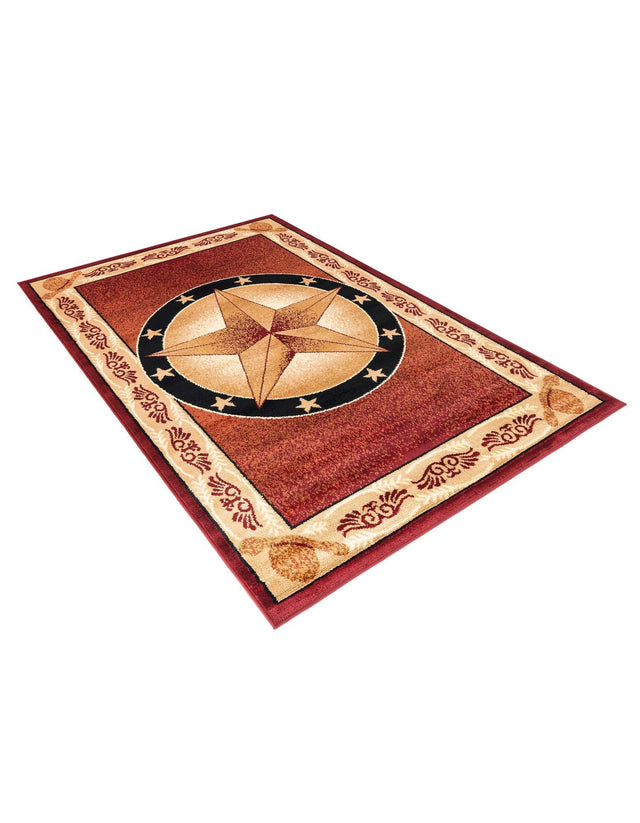 Red 4' 1 x 6' 1 Pioneer Rectangle Area Rug