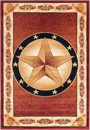 Red 4' 1 x 6' 1 Pioneer Rectangle Area Rug