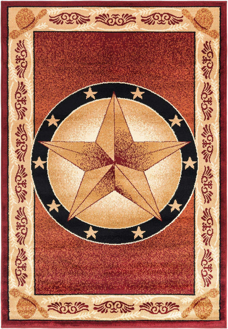 Red 4' 1 x 6' 1 Pioneer Rectangle Area Rug