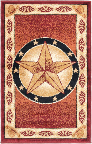 Red 2' x 3' 1 Pioneer Rectangle Area Rug