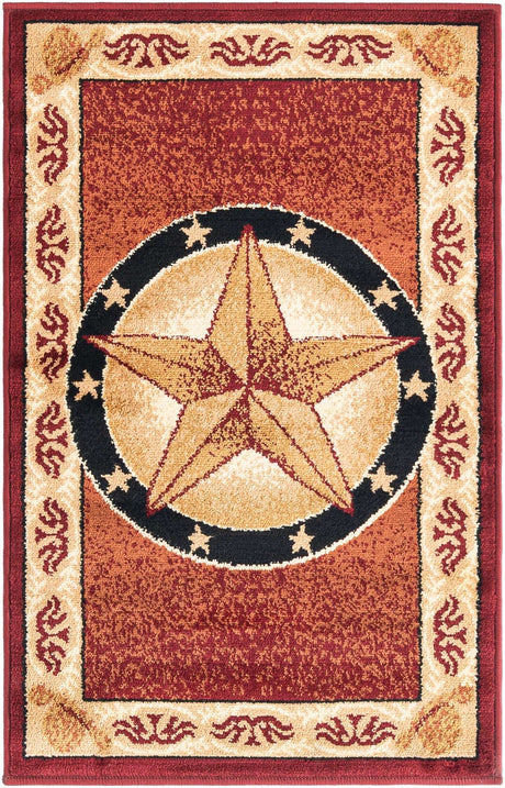 Red 2' x 3' 1 Pioneer Rectangle Area Rug