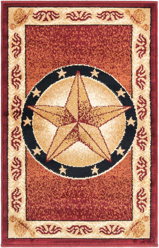 Red 2' x 3' 1 Pioneer Rectangle Area Rug