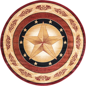 Red 7' 10 x 7' 10 Pioneer Round Area Rug