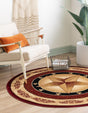 Red 5' 3 x 5' 3 Pioneer Round Area Rug Classic Southwestern Motif Durable Stain Resistant Easy Clean Carpet for Traditional Interior Decor for Sale at Rug Engine
