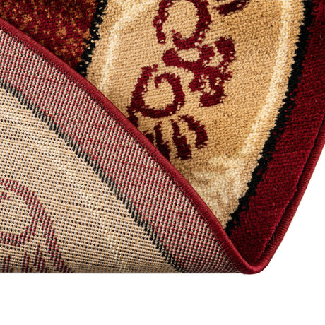 Red 4' 1 x 4' 1 Pioneer Round Area Rug Classic Southwestern Motif Durable Stain Resistant Easy Clean Carpet for Traditional Interior Decor for Sale at Rug Engine