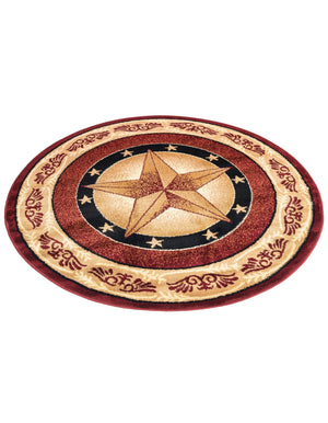Red 4' 1 x 4' 1 Pioneer Round Area Rug
