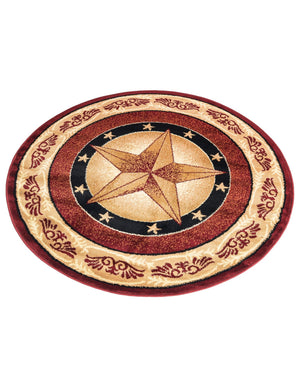 Red 4' 1 x 4' 1 Pioneer Round Area Rug