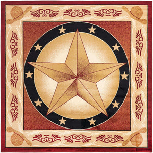 Red 7' 10 x 7' 10 Pioneer Square Area Rug