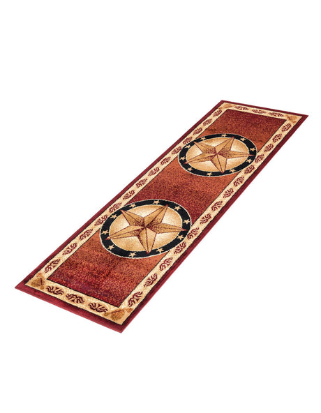 Red 2' x 6' 1 Pioneer Runner Area Rug Classic Southwestern Motif Durable Stain Resistant Easy Clean Carpet for Traditional Interior Decor for Sale at Rug Engine