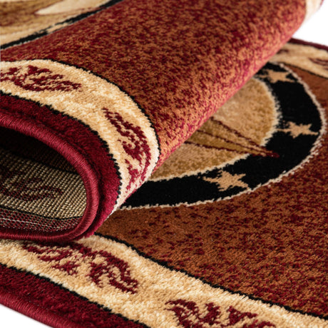 Red 2' x 8' Pioneer Runner Area Rug Classic Southwestern Motif Durable Stain Resistant Easy Clean Carpet for Traditional Interior Decor for Sale at Rug Engine