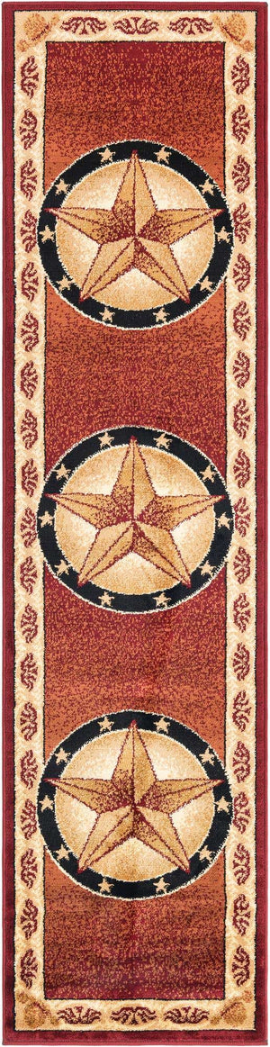 Red 2' x 8' Pioneer Runner Area Rug