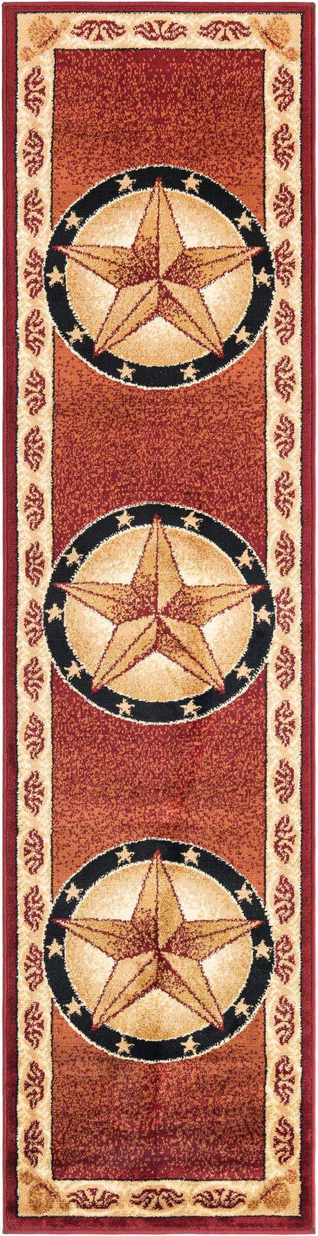 Red 2' x 8' Pioneer Runner Area Rug
