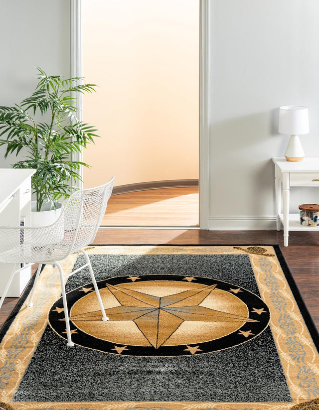 Blue 9' x 12' Pioneer Rectangle Area Rug