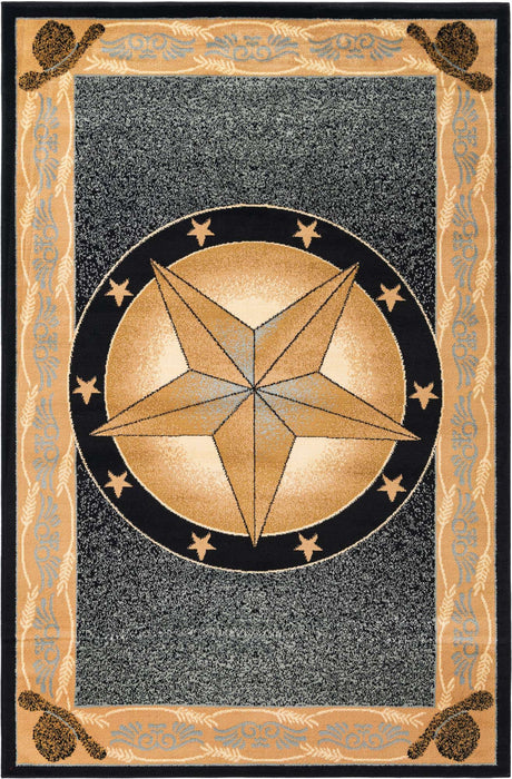 Blue 5' 3 x 8' Pioneer Rectangle Area Rug