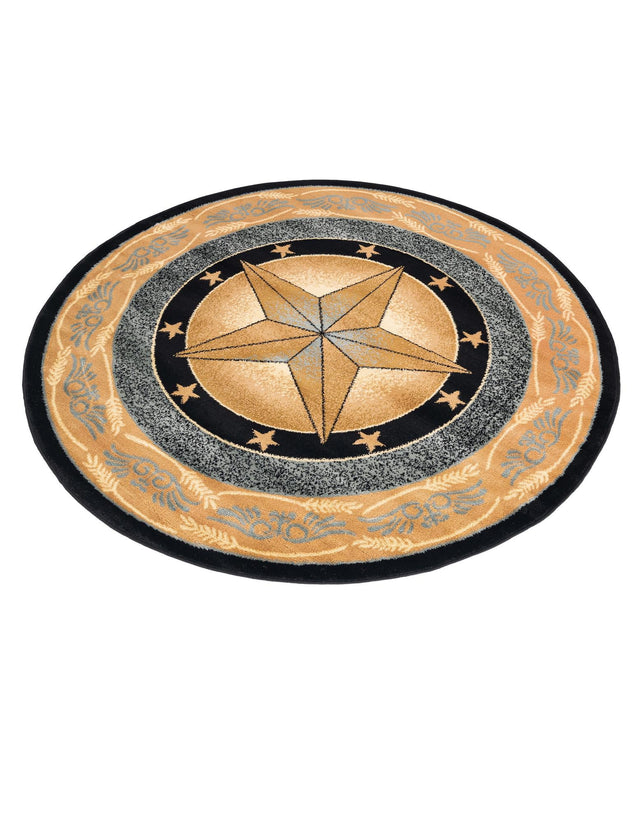 Blue 7' 10 x 7' 10 Pioneer Round Area Rug