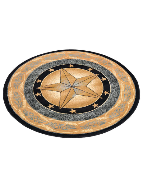 Blue 5' 3 x 5' 3 Pioneer Round Area Rug Classic Southwestern Motif Durable Stain Resistant Easy Clean Carpet for Traditional Interior Decor for Sale at Rug Engine