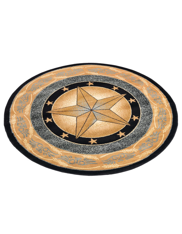 Blue 5' 3 x 5' 3 Pioneer Round Area Rug