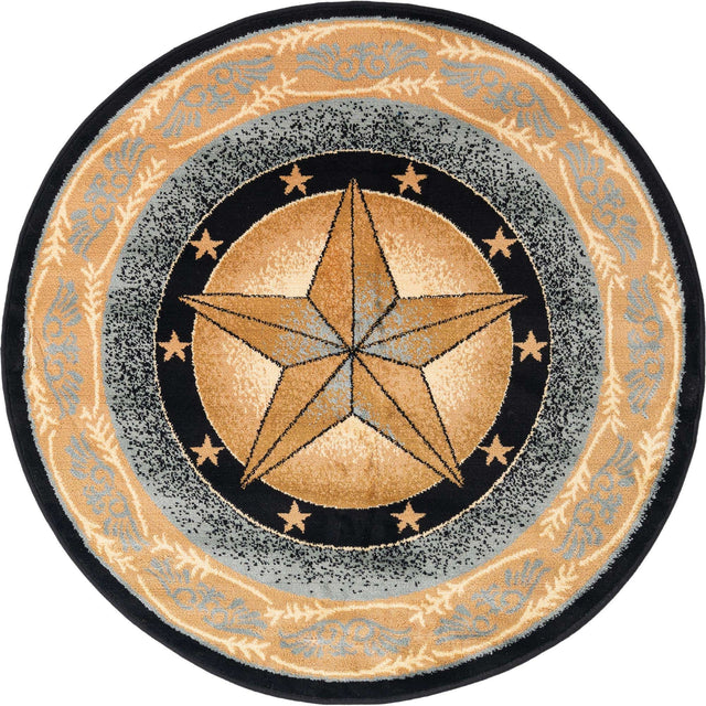 Blue 4' 1 x 4' 1 Pioneer Round Area Rug