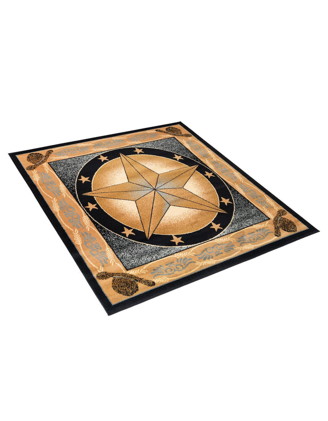 Blue 5' 3 x 5' 3 Pioneer Square Area Rug