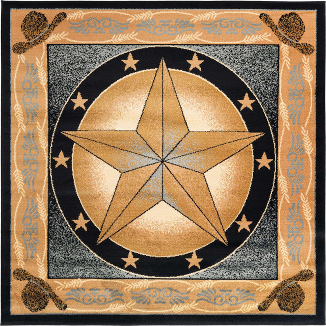 Blue 5' 3 x 5' 3 Pioneer Square Area Rug