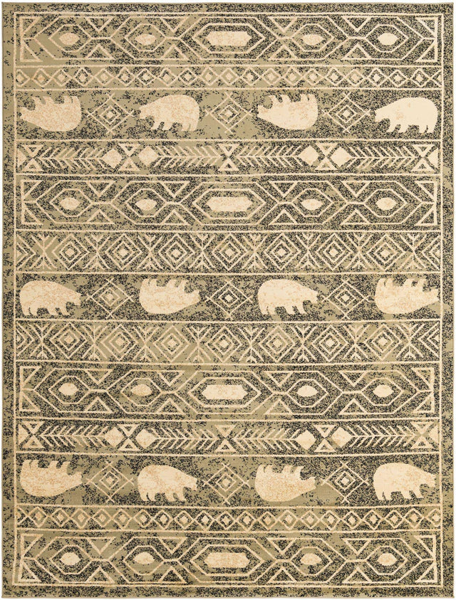 Green 9' x 12' Pioneer Rectangle Area Rug