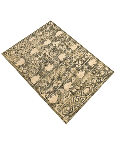 Green 7' 10 x 10' Pioneer Rectangle Area Rug Classic Southwestern Motif Durable Stain Resistant Easy Clean Carpet for Traditional Interior Decor for Sale at Rug Engine