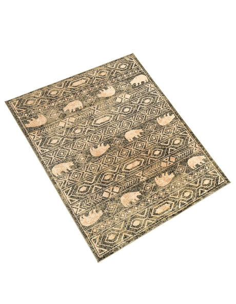 Green 6' 1 x 9' Pioneer Rectangle Area Rug Classic Southwestern Motif Durable Stain Resistant Easy Clean Carpet for Traditional Interior Decor for Sale at Rug Engine