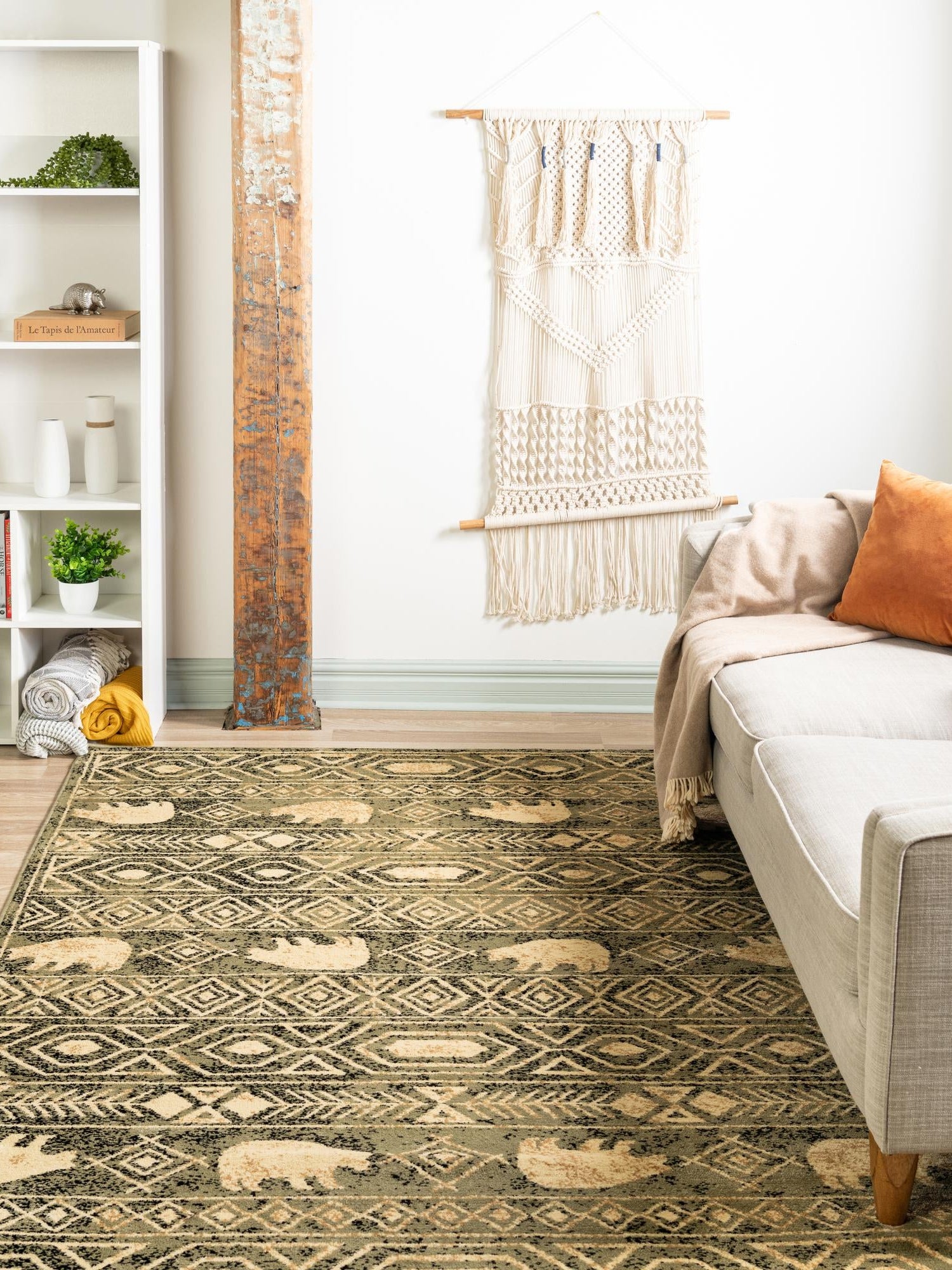 Green 9' x 12' Pioneer Rectangle Area Rug