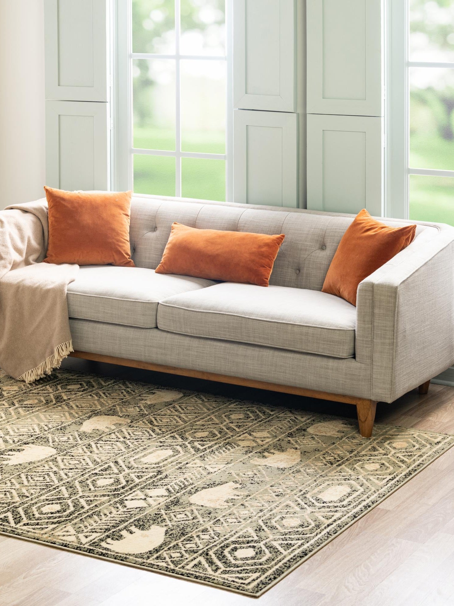 Green 9' x 12' Pioneer Rectangle Area Rug