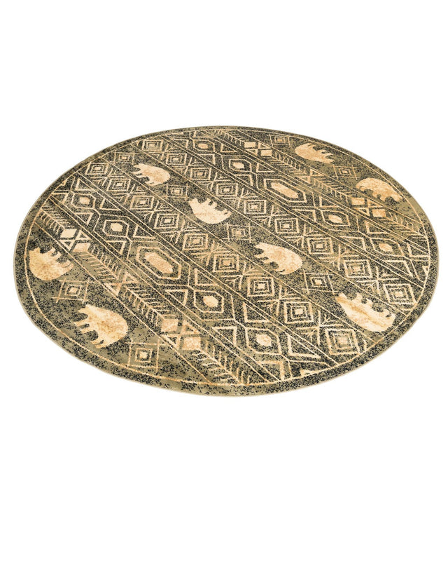 Green 7' 10 x 7' 10 Pioneer Round Area Rug