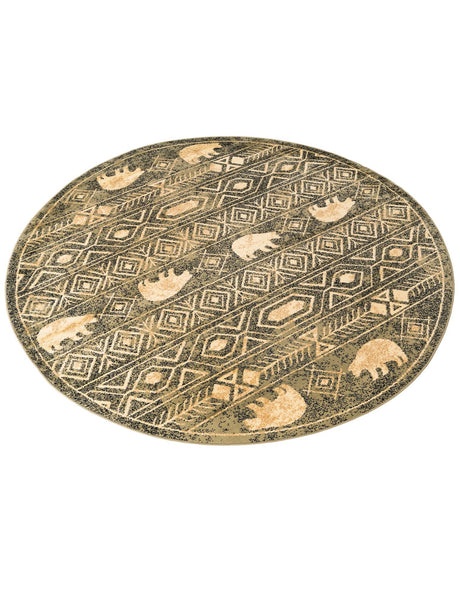 Green 7' 10 x 7' 10 Pioneer Round Area Rug