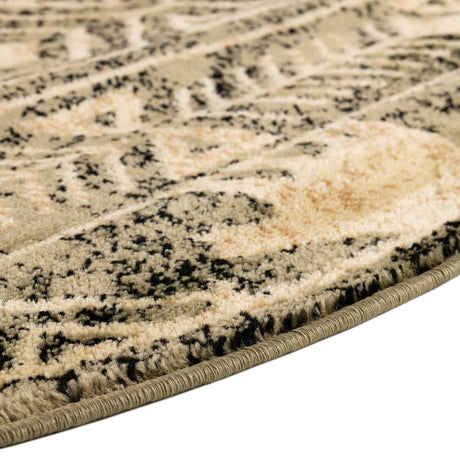 Green 5' 3 x 5' 3 Pioneer Round Area Rug Classic Southwestern Motif Durable Stain Resistant Easy Clean Carpet for Traditional Interior Decor for Sale at Rug Engine