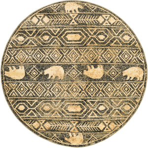 Green 5' 3 x 5' 3 Pioneer Round Area Rug