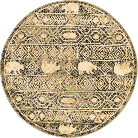 Green 4' 1 x 4' 1 Pioneer Round Area Rug