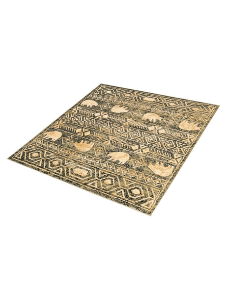 Green 5' 3 x 5' 3 Pioneer Square Area Rug Classic Southwestern Motif Durable Stain Resistant Easy Clean Carpet for Traditional Interior Decor for Sale at Rug Engine